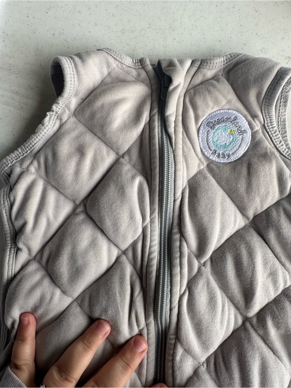Kids Quilted Sleeveless Vest - Light Gray